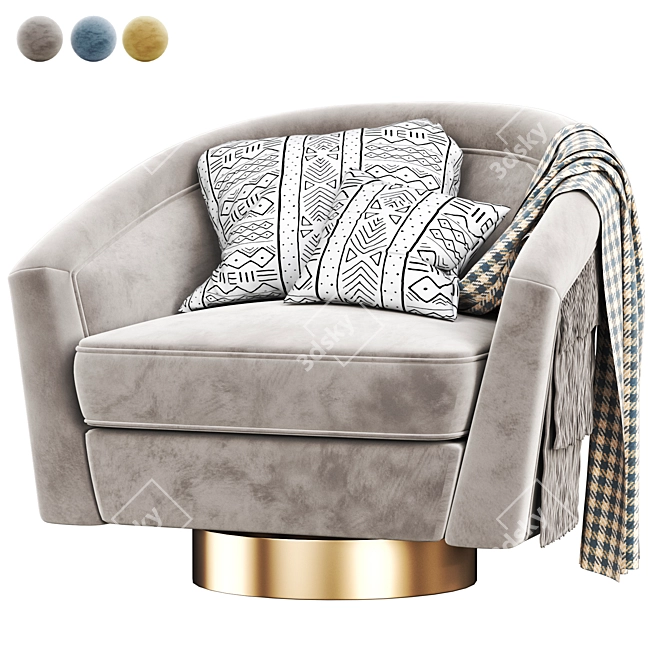 Eichholtz Le Vante Swivel Chair: 3 Models 3D model image 1