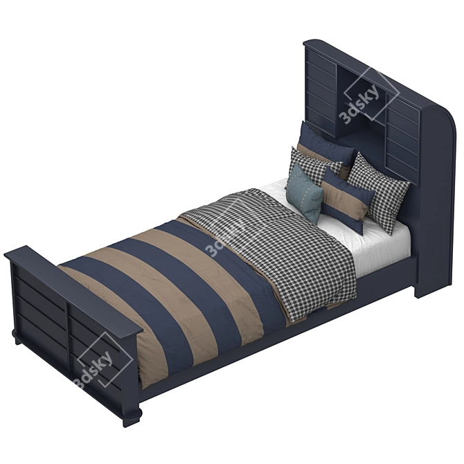 Modern Bed with Dual Color Options 3D model image 2
