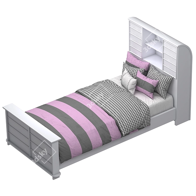 Modern Bed with Dual Color Options 3D model image 3