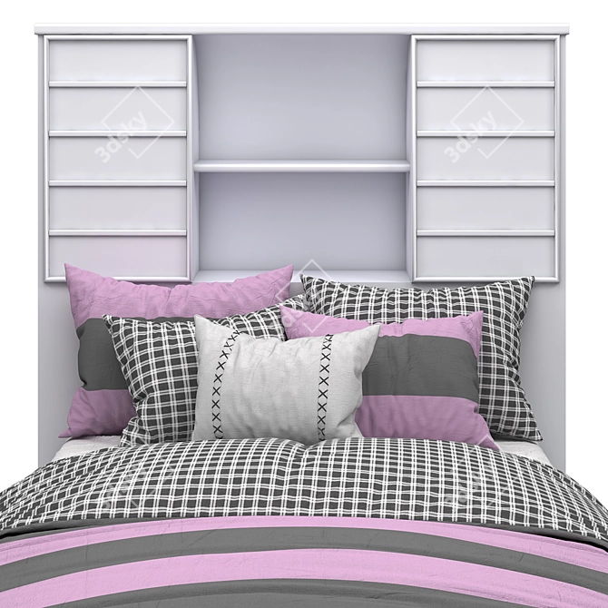 Modern Bed with Dual Color Options 3D model image 5