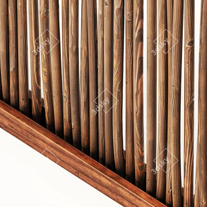 Elegant Thin Branch Wood Screen 3D model image 4