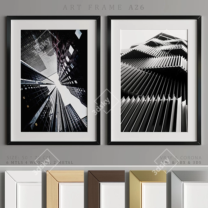 Modern Art Frame A26 - 50x70cm 3D model image 1