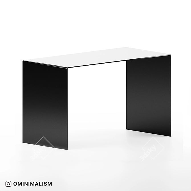 Sleek Metal Work Tables & Consoles 3D model image 1