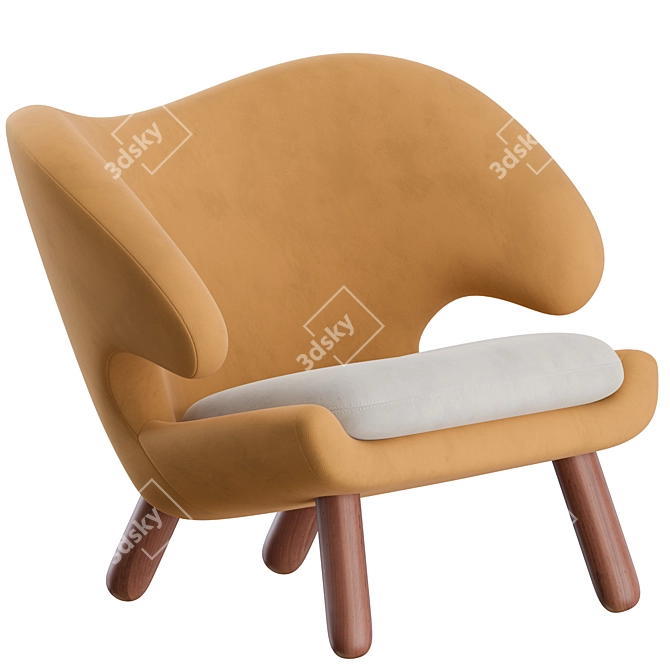 Modern Scandinavian Design Pelican Chair 3D model image 1
