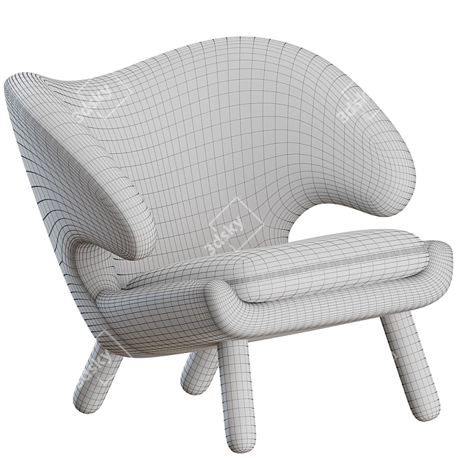 Modern Scandinavian Design Pelican Chair 3D model image 5