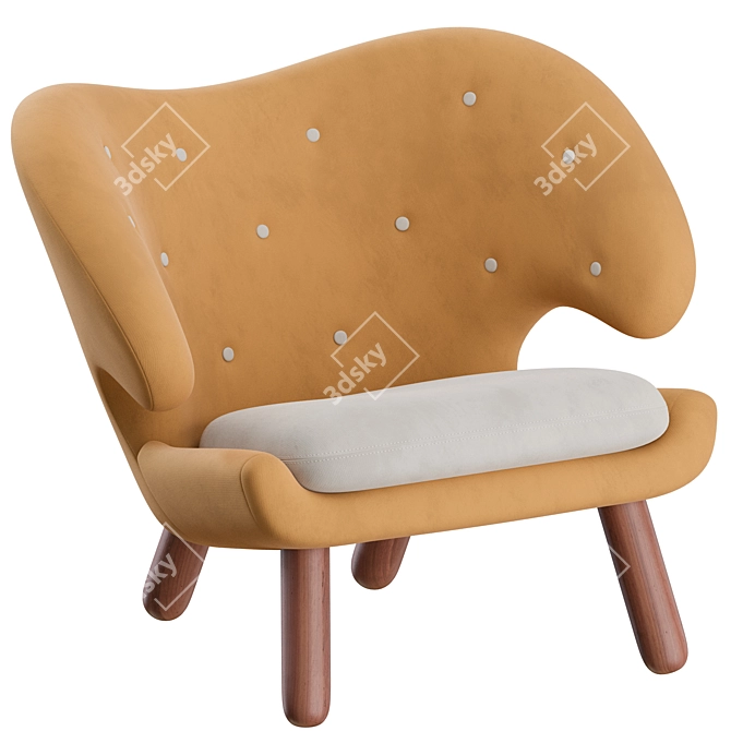 Finn Juhl Pelican Chair: Stylish Comfort 3D model image 3