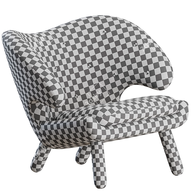 Finn Juhl Pelican Chair: Stylish Comfort 3D model image 4