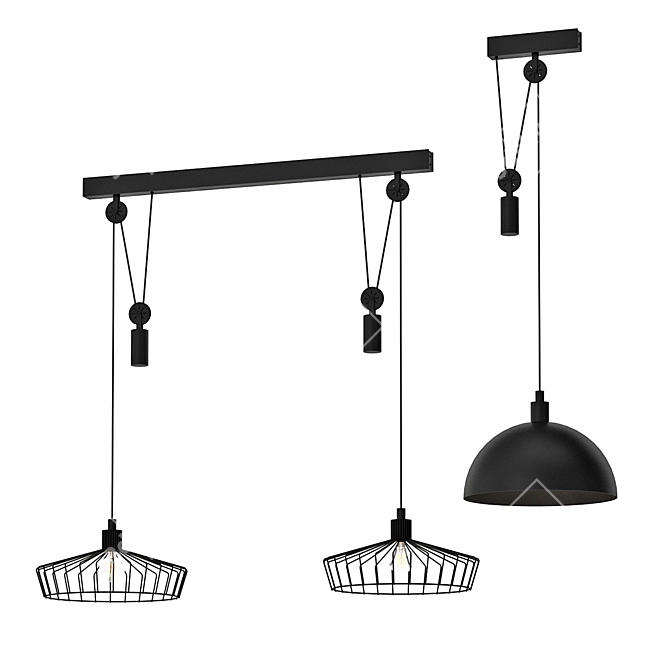 Elegant Winkworth Pendant Lighting 3D model image 1