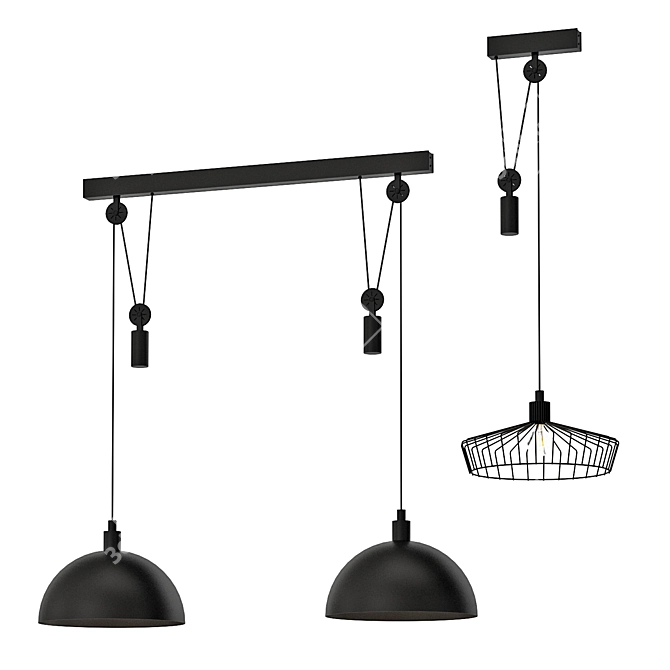 Elegant Winkworth Pendant Lighting 3D model image 2