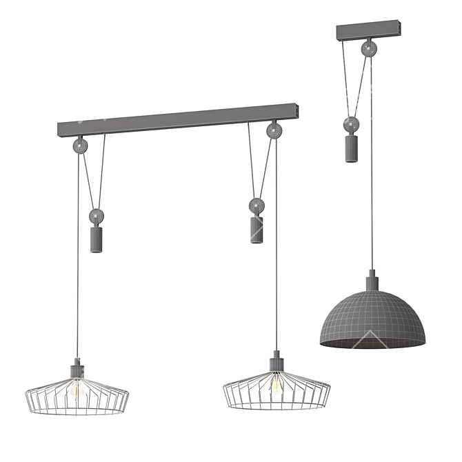 Elegant Winkworth Pendant Lighting 3D model image 3