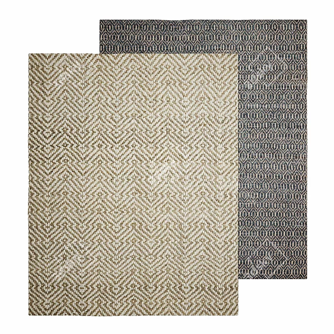 Geometric Reversible Jute Area Rug 3D model image 1