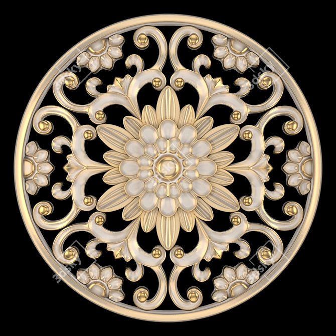 Elegant Wall Rosettes for Chic Decor 3D model image 1