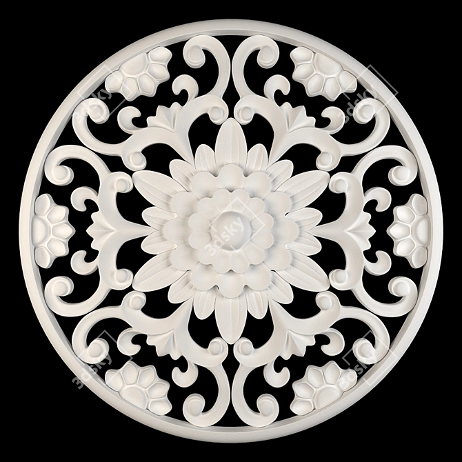 Elegant Wall Rosettes for Chic Decor 3D model image 2