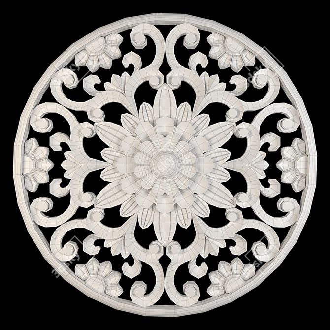 Elegant Wall Rosettes for Chic Decor 3D model image 4