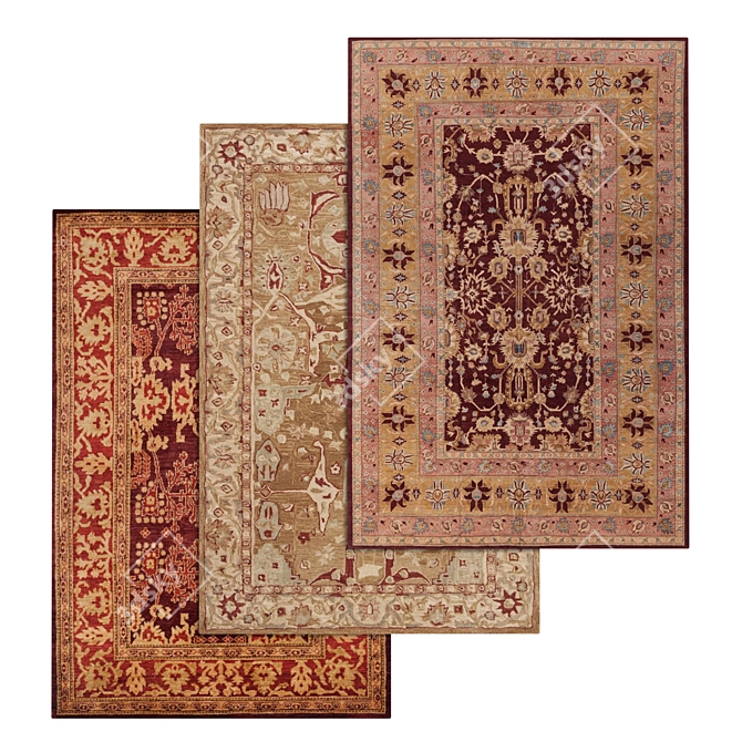 Luxury Carpet Set: High-Quality Textures 3D model image 1