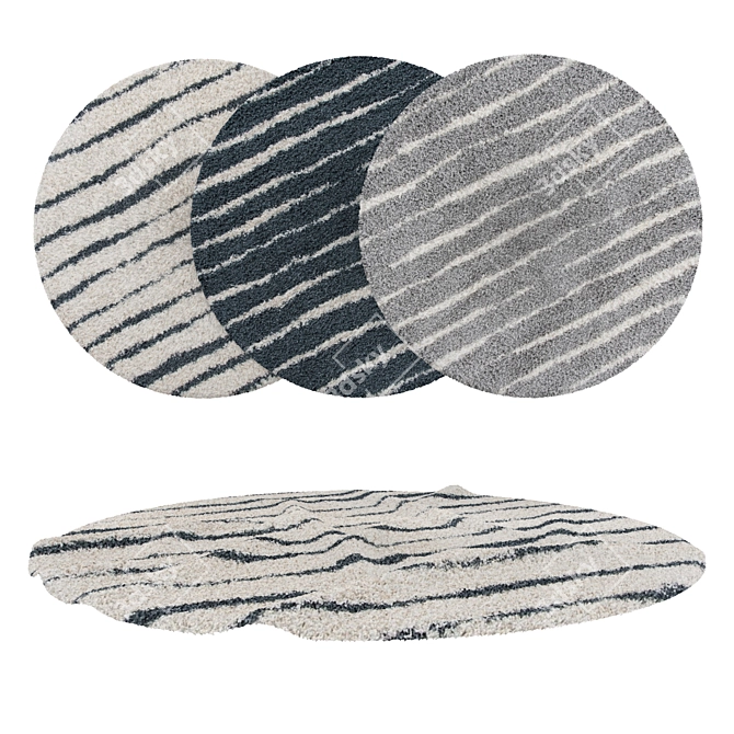 Versatile Round Carpets Set 3D model image 1