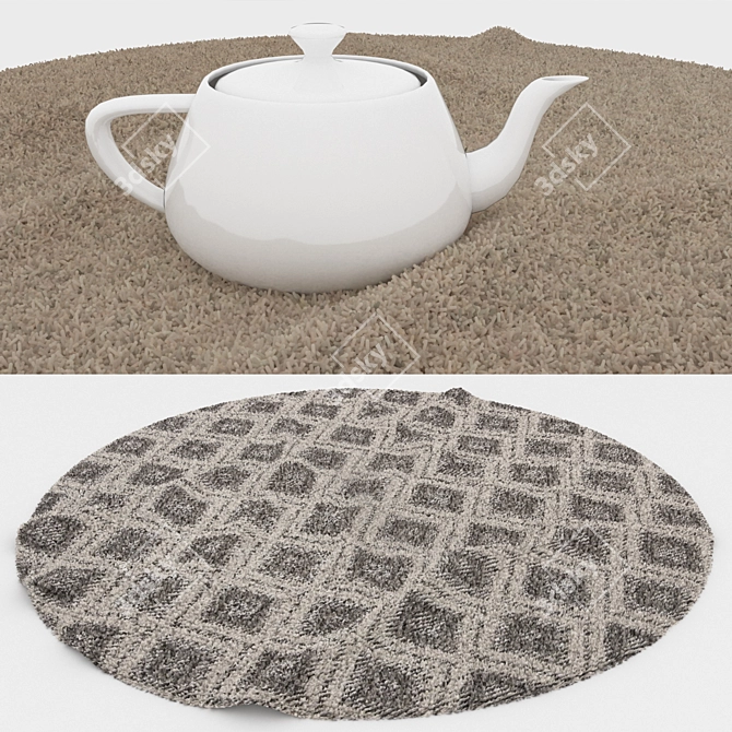 Luxury Round Carpets Set 3D model image 3