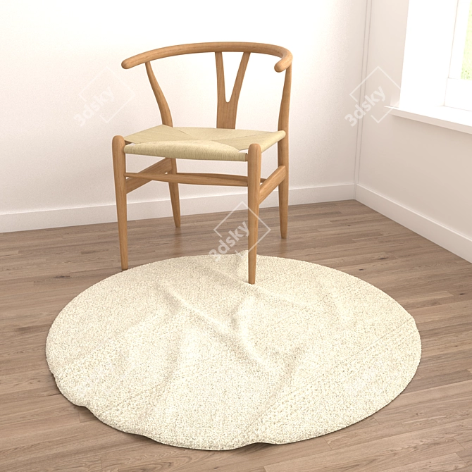 Luxury Round Carpets Set 3D model image 4