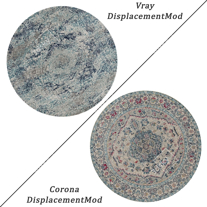 Versatile Round Carpets Set 3D model image 2