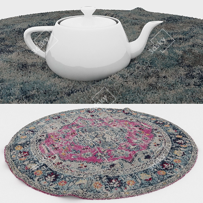 Versatile Round Carpets Set 3D model image 3