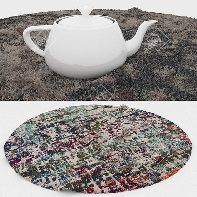 Round Rugs Set: Versatile and Textured 3D model image 3