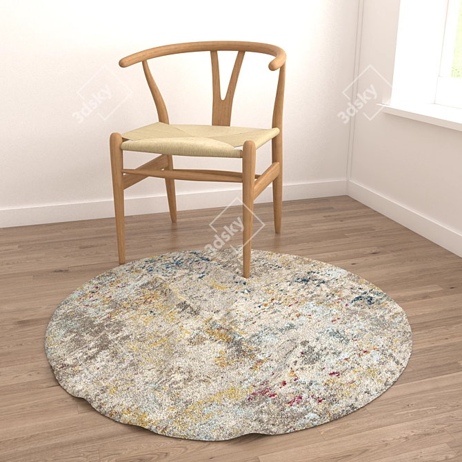 Round Rugs Set: Versatile and Textured 3D model image 4