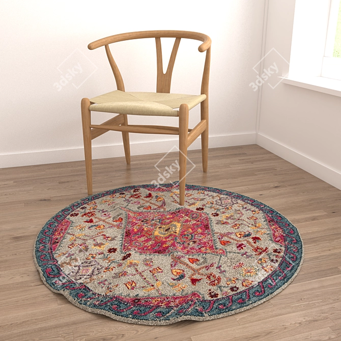 Round Rug Set: 6 Carpets 3D model image 4