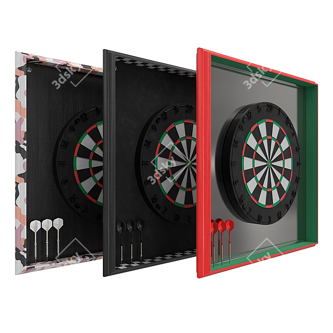 Title: "Purling London Dartboard Set 3D model image 1