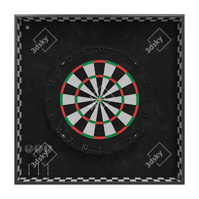 Title: "Purling London Dartboard Set 3D model image 2