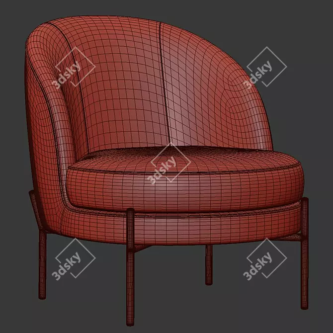 Elegant Eef Armchair 3D model image 4