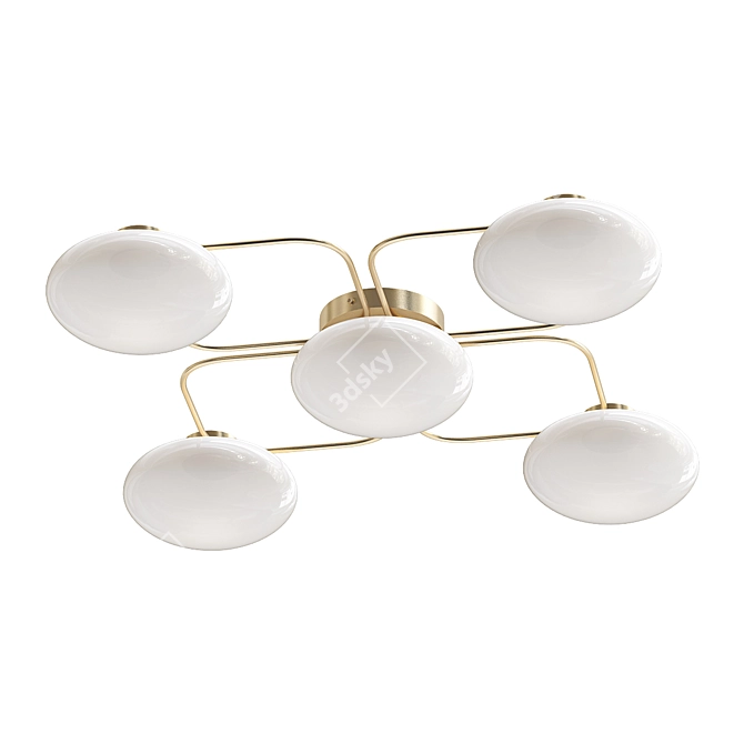 Elegant Champignon 5-Light Flushmount 3D model image 1