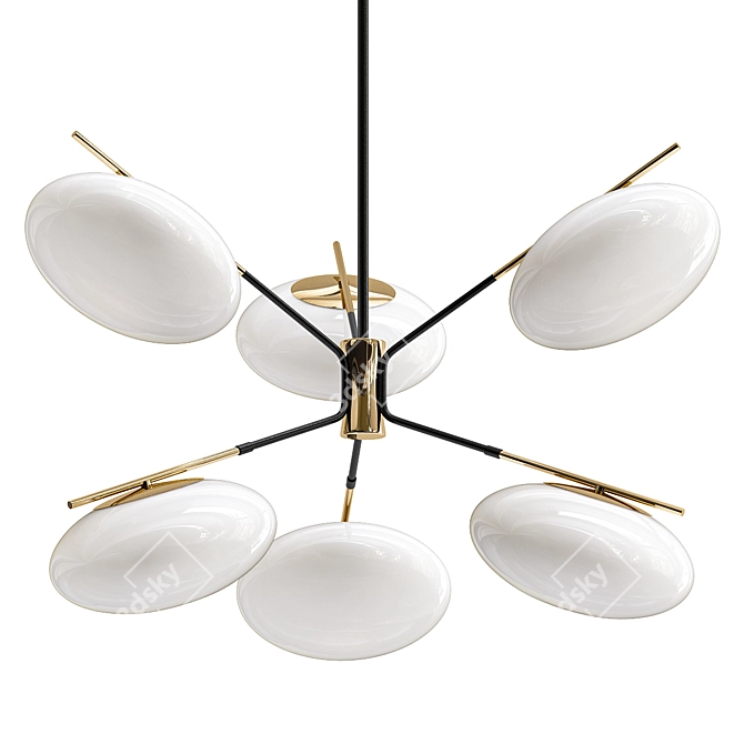 Elegant Champignon 6-Light Chandelier 3D model image 1