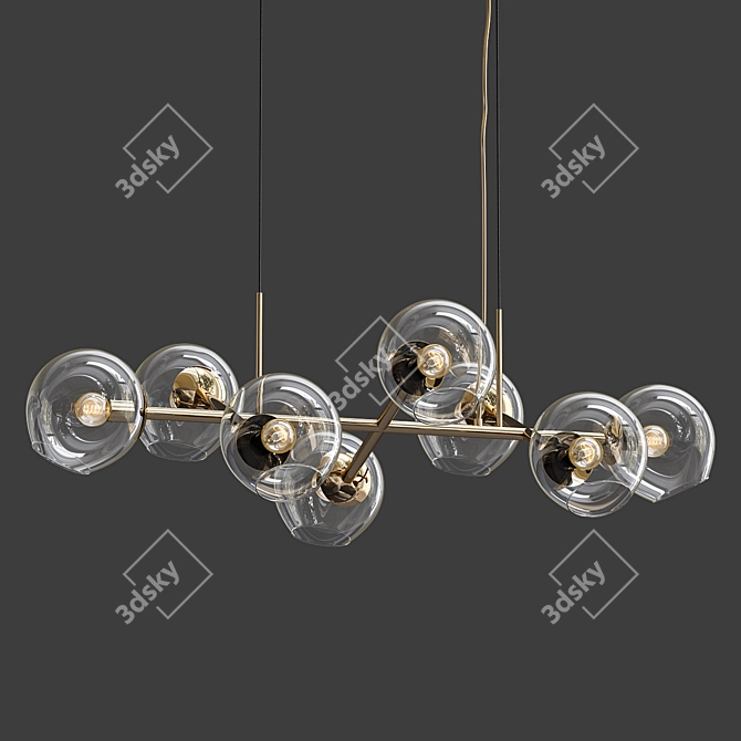 Stunning Staggered Glass Chandelier 3D model image 1