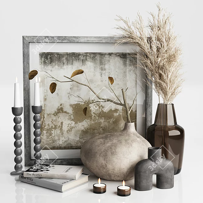 Rustic Scandinavian Decor Set 3D model image 1