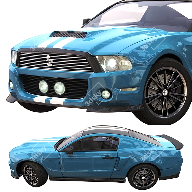 Ford GT500 Sport Blue 3D Model 3D model image 5