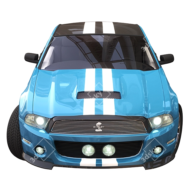 Ford GT500 Sport Blue 3D Model 3D model image 7