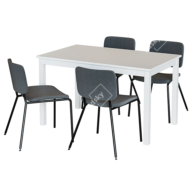 Modern 5-Piece Dining Set 3D model image 1