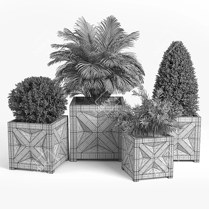 Panel Planter Blooms 3D model image 5