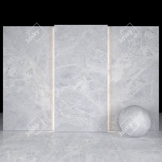 Alpha White Marble: Elegant Texture for Versatile Spaces 3D model image 1