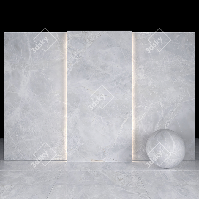 Alpha White Marble: Elegant Texture for Versatile Spaces 3D model image 2