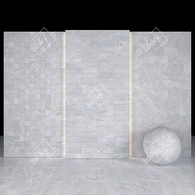 Alpha White Marble: Elegant Texture for Versatile Spaces 3D model image 3