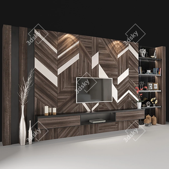 Versatile TV Wall Design 3D model image 3