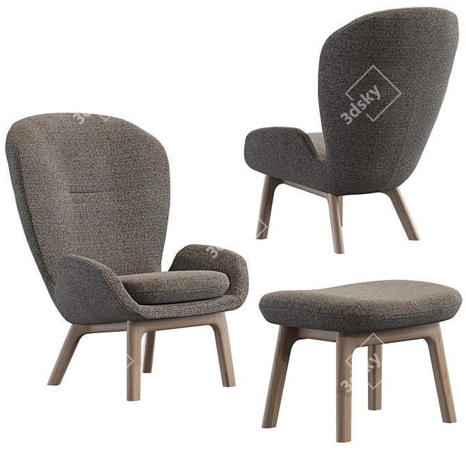 Sebastian Herkner Rolf Benz 594: Sophisticated Armchair 3D model image 1