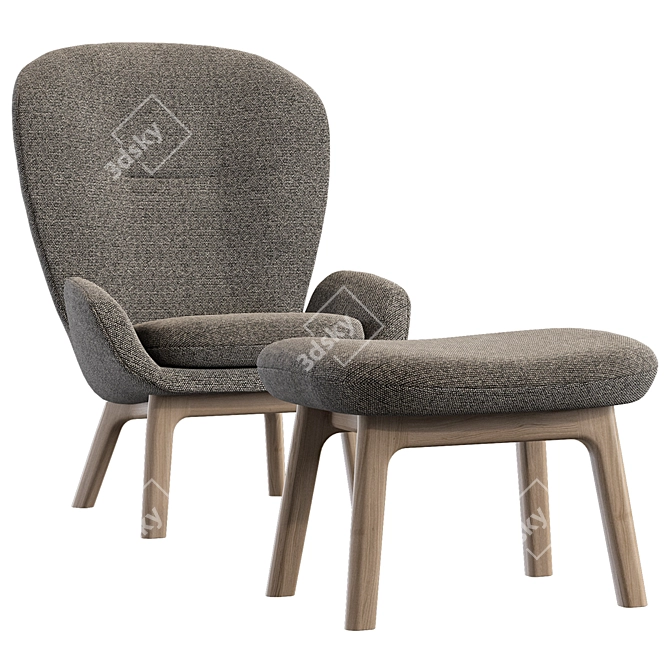 Sebastian Herkner Rolf Benz 594: Sophisticated Armchair 3D model image 3