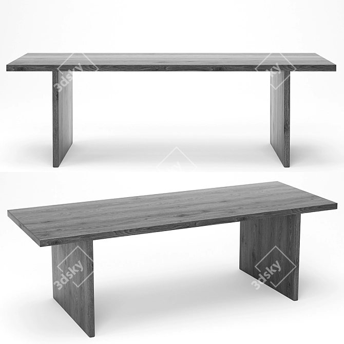 Modern 78" Dining Table Set 3D model image 5