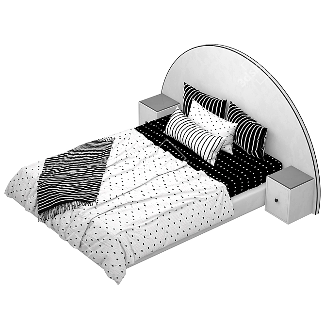 Modern Bed Design: 3D Max & OBJ Formats 3D model image 4