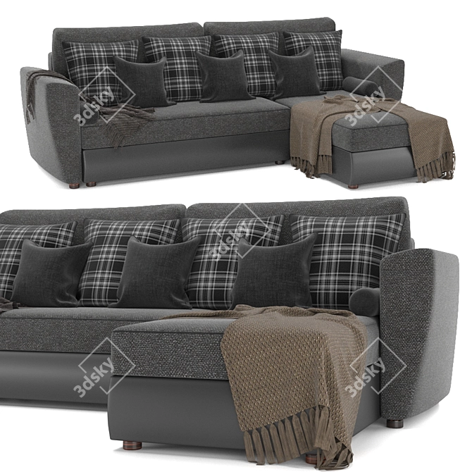 Comfortable and Stylish Malta 1 DU Sofa 3D model image 2