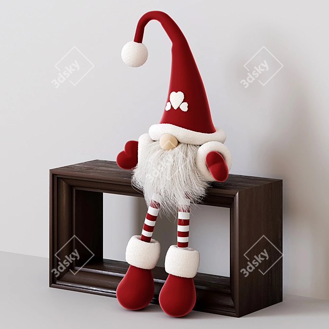 Holiday Gnome Decoration 3D model image 2