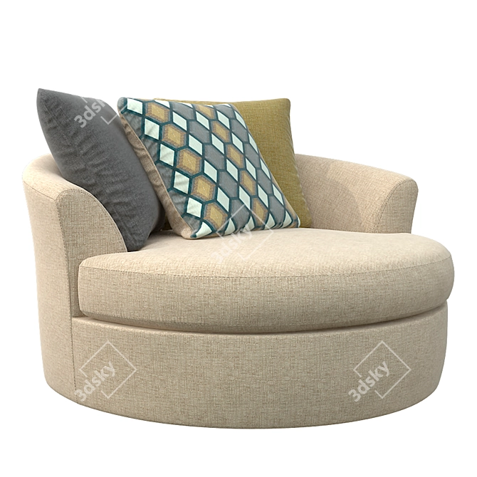 Modern Round Chair 3D model image 1
