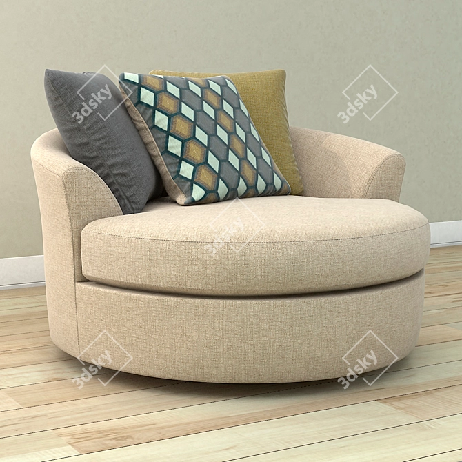 Modern Round Chair 3D model image 3